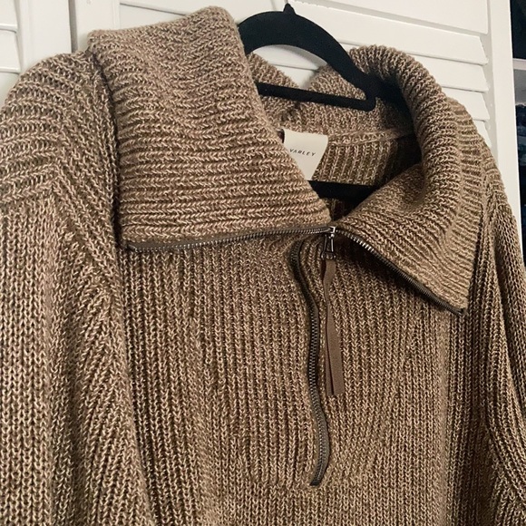 ISO Varley Mentone Half-Zip Knit Pullover - Dark Olive Speckle